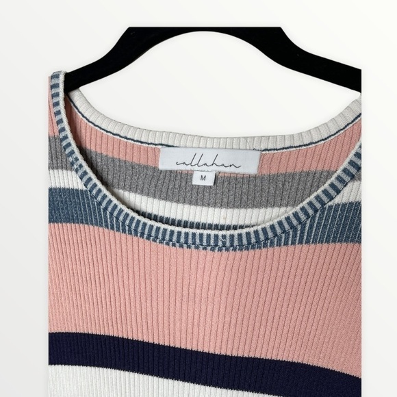 NEW Callahan Striped Ribbed Sweater Mini Dress, M - Picture 7 of 8